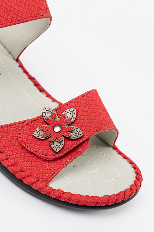 Sandalen met leren inlegzolen in rood