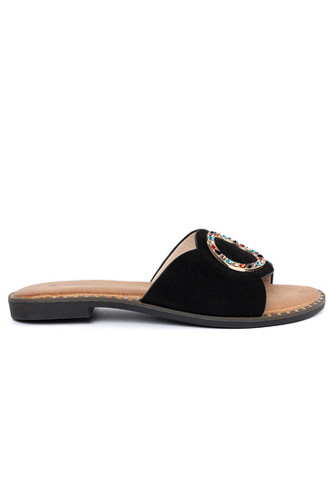 Zwarte dames slippers met...