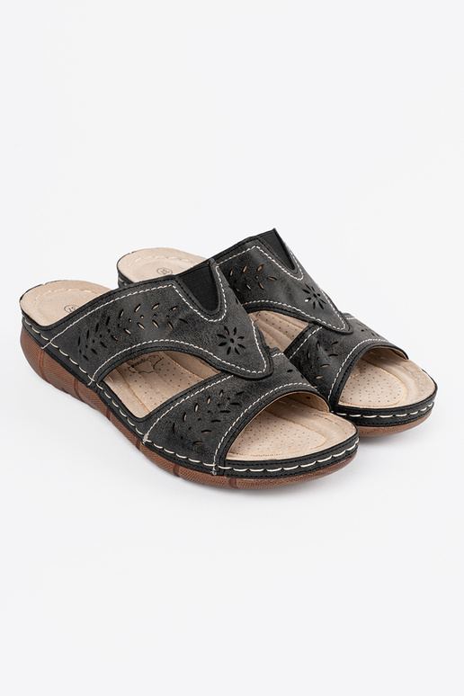 Zwarte platform slippers Zwarte platform slippers