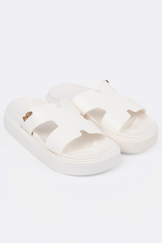 Slippers dames Initte kleur met platform Slippers dames Initte kleur met platform