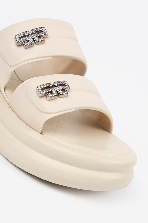 ivoor slippers dames met platform ivoor slippers dames met platform