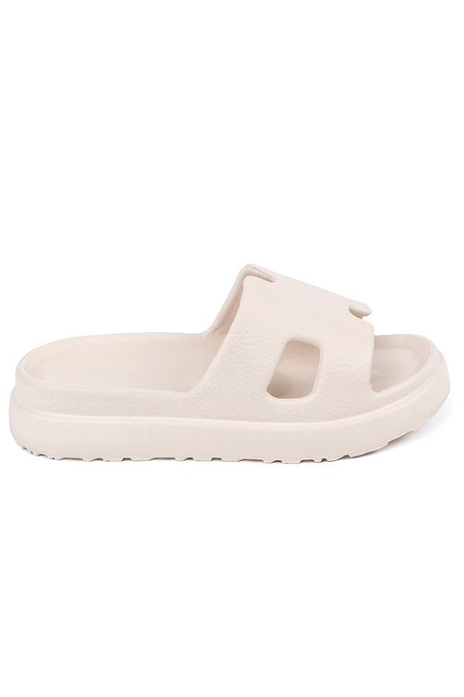 Slippers dames met platform helderbeige Slippers dames met platform helderbeige
