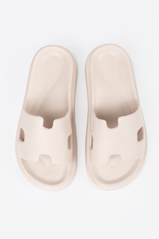 Slippers dames met platform helderbeige Slippers dames met platform helderbeige