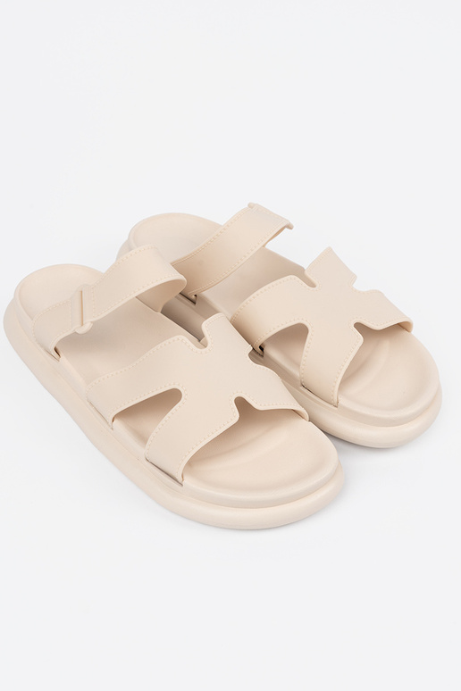 ivoor slippers dames op een platte zool ivoor slippers dames op een platte zool