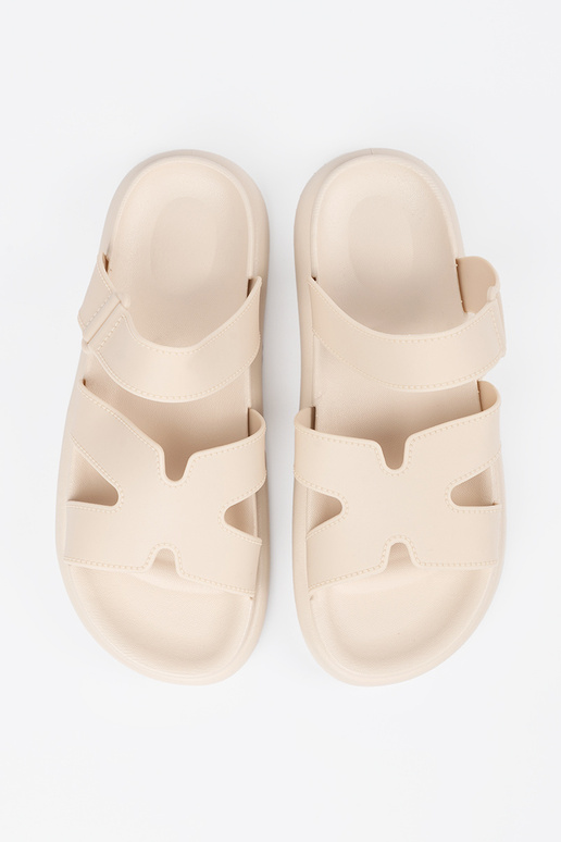 ivoor slippers dames op een platte zool ivoor slippers dames op een platte zool