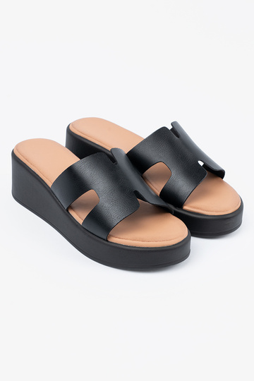 Zwarte dames slippers met... 2