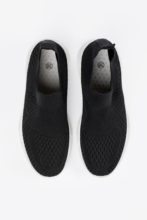 Zwarte dames sportschoenen met sluiting