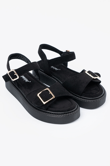 Zwarte sandalen met een gesp 2