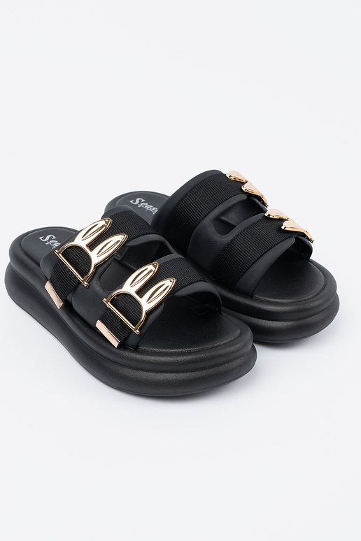 Pantoffels met een platform en gouden...