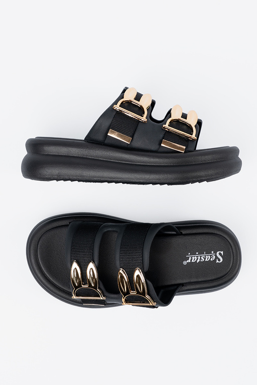 Pantoffels met een platform en gouden...