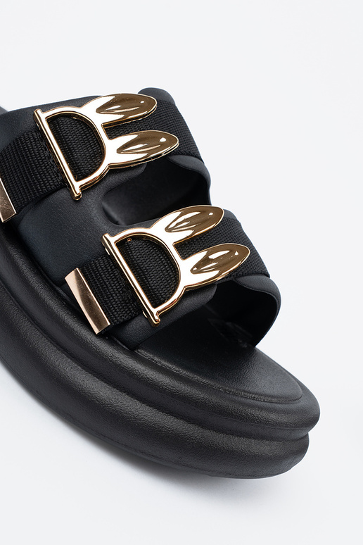 Pantoffels met een platform en gouden...