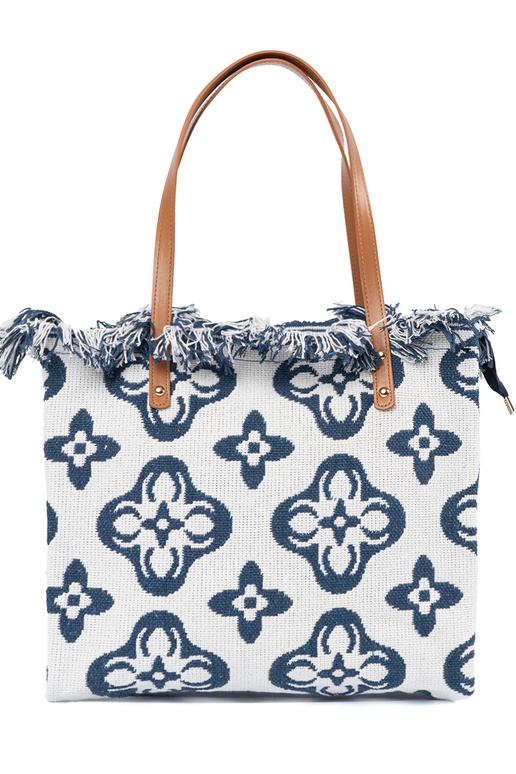 Strandtas met franjes aan schouder Strandtas met franjes aan schouder