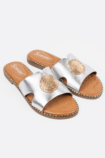 Slippers zilver met gouden... 2