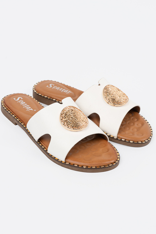 Slippers Initte kleur met gouden... Slippers Initte kleur met gouden...