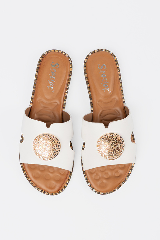 Slippers Initte kleur met gouden... Slippers Initte kleur met gouden...