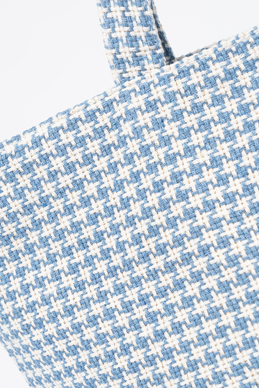 Strandtas / tas met blauw-wit geruit...