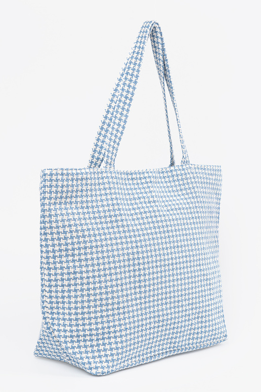 Strandtas / tas met blauw-wit geruit...