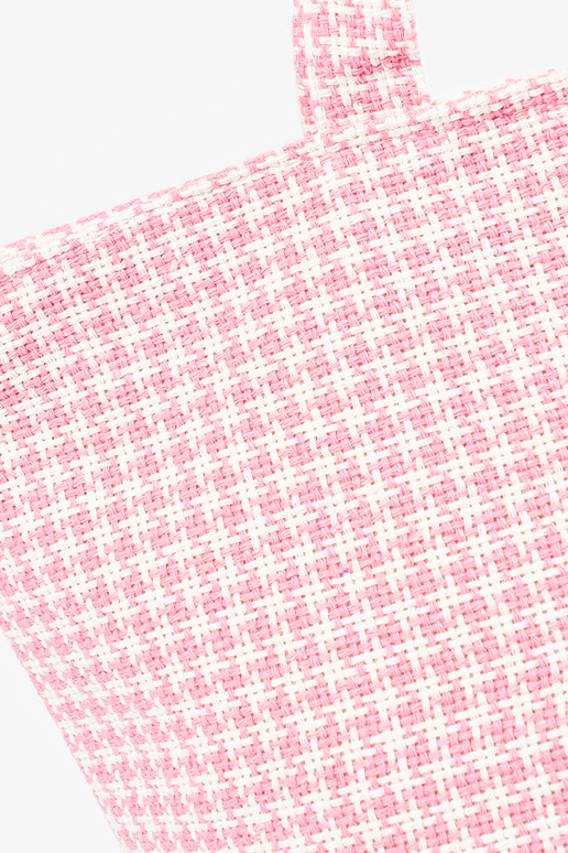 Strandtas / tas met roze-wit geruit...