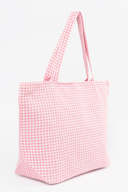 Strandtas / tas met roze-wit geruit...