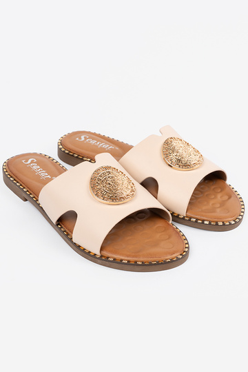 Slippers helderbeige met... 2