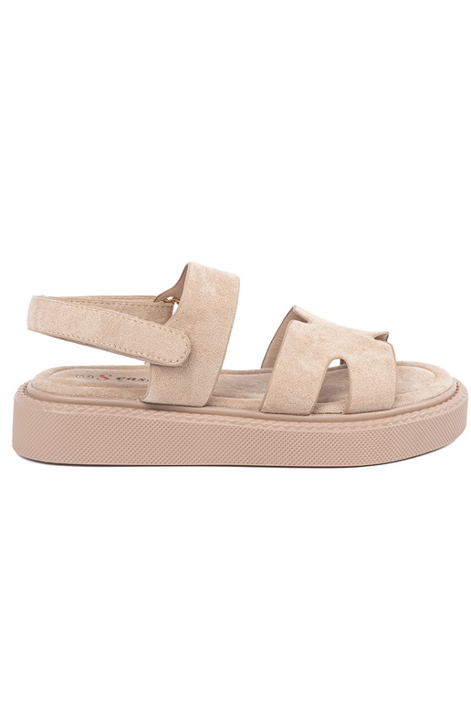 Beige schoenen met platform en...