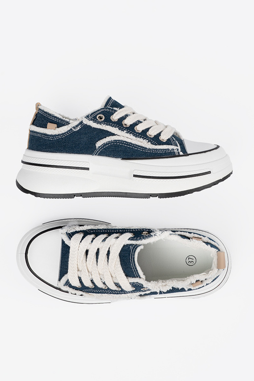 Donkerblauwe kleur dames schoenen met...