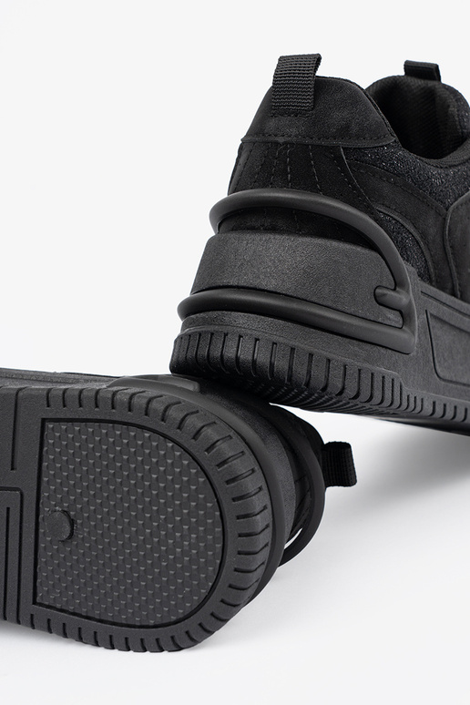 Zwarte dames sneakers met veters Zwarte dames sneakers met veters