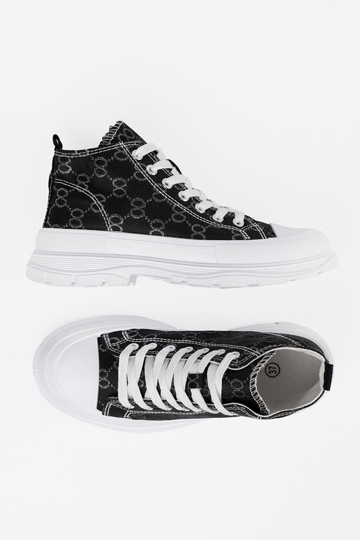 Zwarte kleur schoenen met veters en...