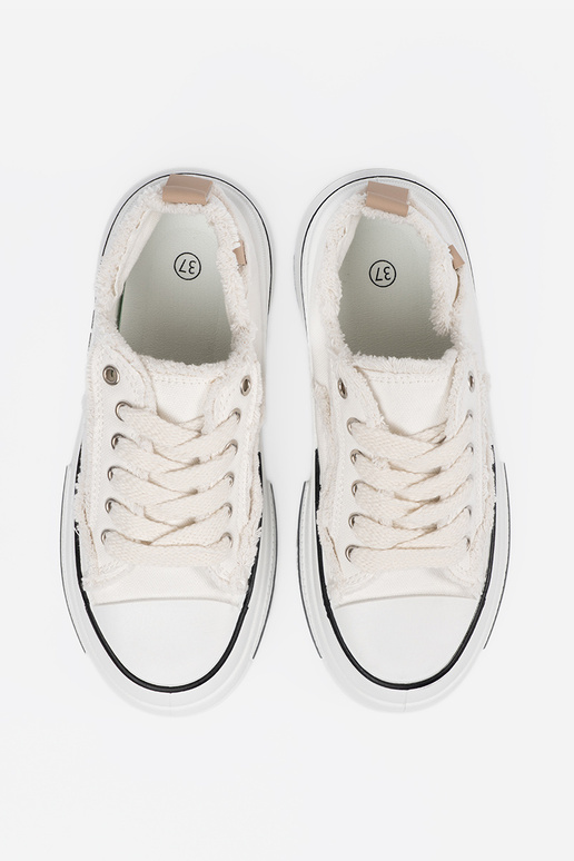 Witte kleur dames schoenen met platform