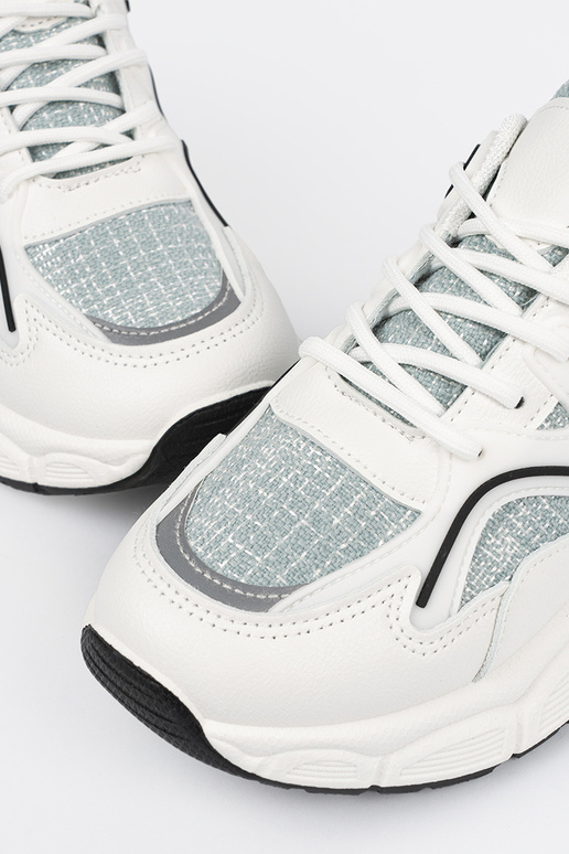 Wit-groene schoenen in sportstijl met...