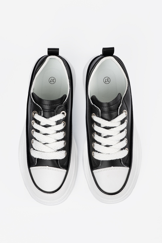 Zwart-witte casual schoenen met platform