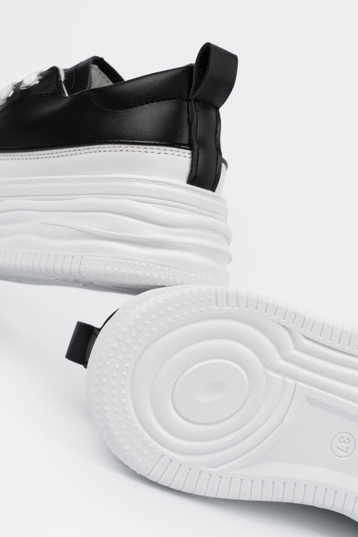 Zwart-witte casual schoenen met platform
