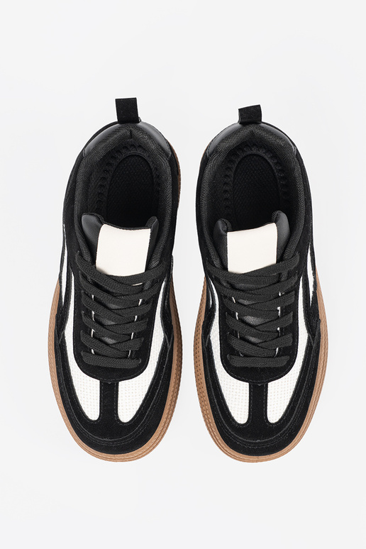 Zwarte dames sneakers met witte details Zwarte dames sneakers met witte details