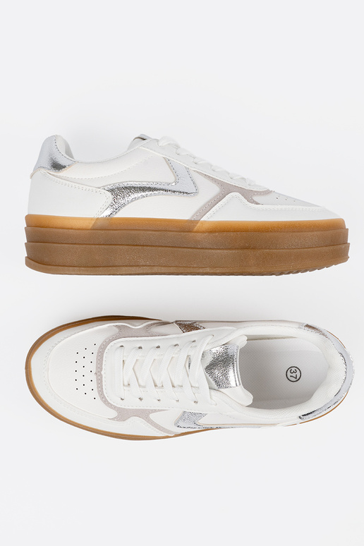 Witte dames sportieve schoenen met...