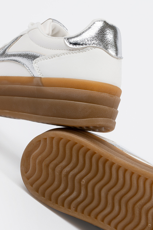 Witte dames sportieve schoenen met...