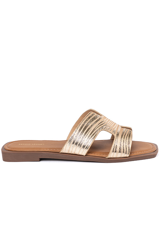 Gouden slippers met vierkante neus