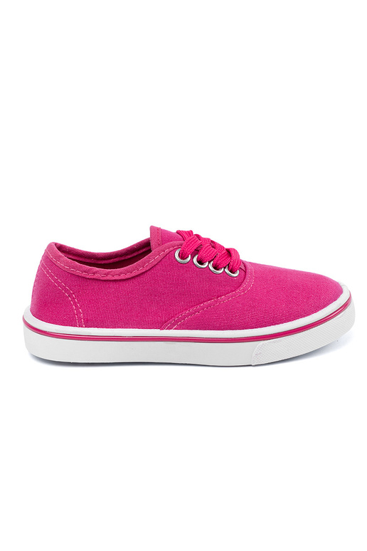 Roze kinderschoenen met een witte zool