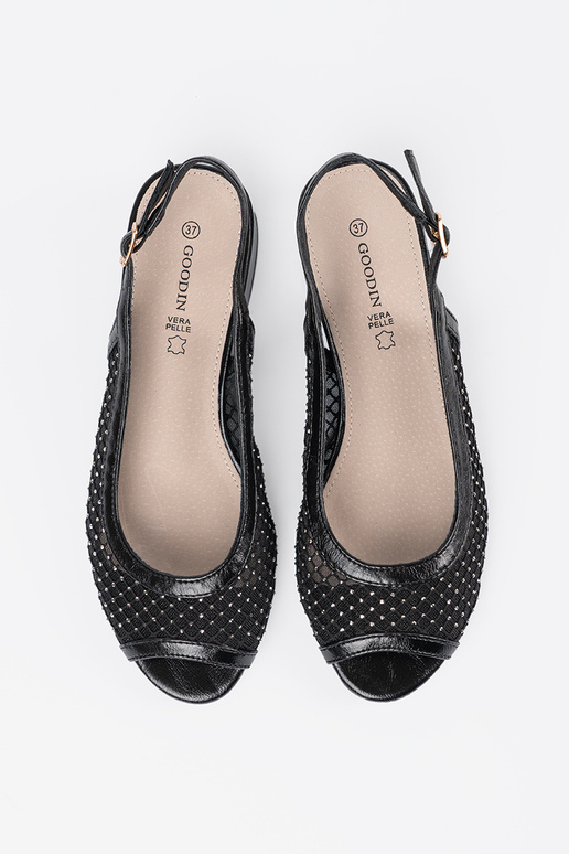 Sandalen met decoratief net in zwarte... Sandalen met decoratief net in zwarte...