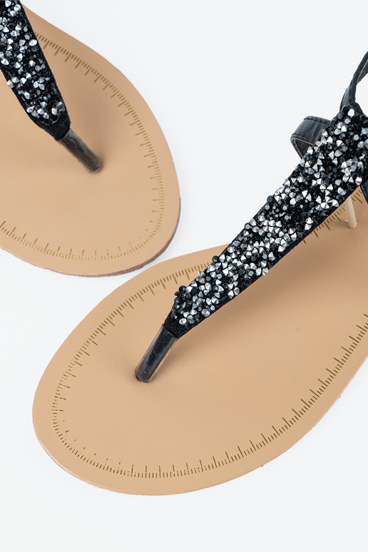 Platte zwarte sandalen in Japanse stijl