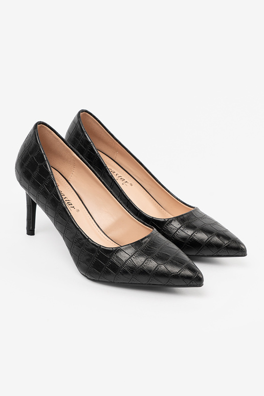 Zwarte klassieke pumps met een patroon Zwarte klassieke pumps met een patroon