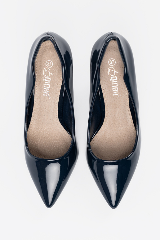 Donkerblauwe lak leren hakken