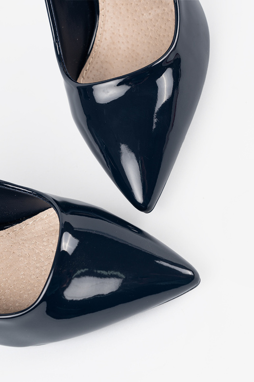 Donkerblauwe lak leren hakken