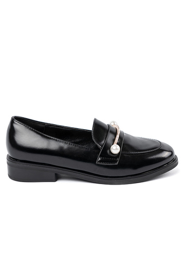 Zwarte lak leren moccasins...