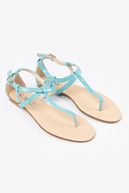 Blauwe dames Japanse stijl sandalen Blauwe dames Japanse stijl sandalen