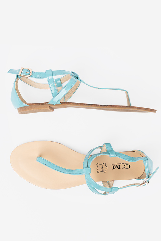Blauwe dames Japanse stijl sandalen Blauwe dames Japanse stijl sandalen