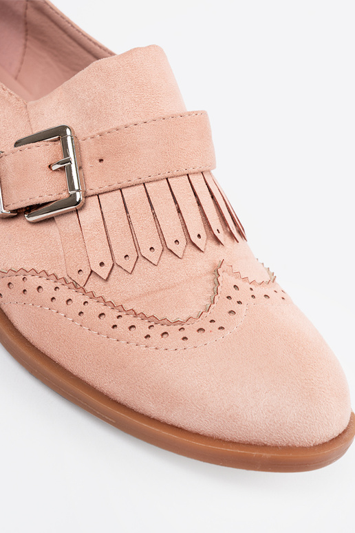 Roze platte suède mocassins