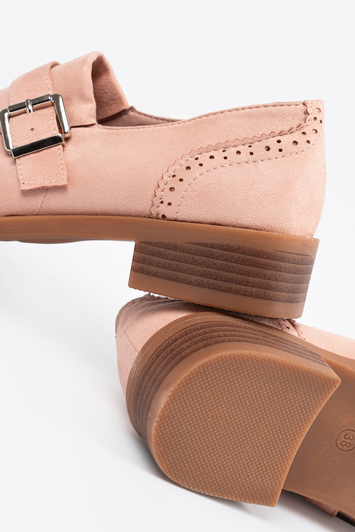 Roze platte suède mocassins