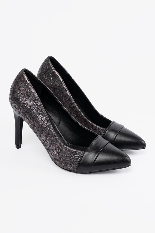 Zwarte schoenen met slangenprint