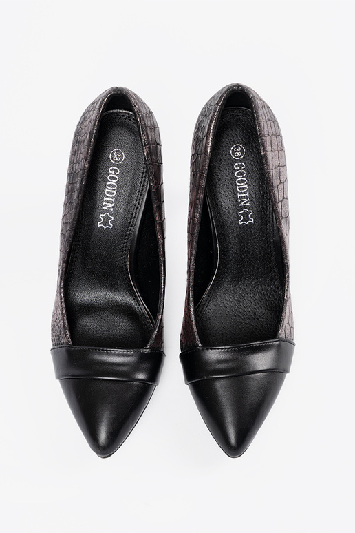 Zwarte schoenen met slangenprint