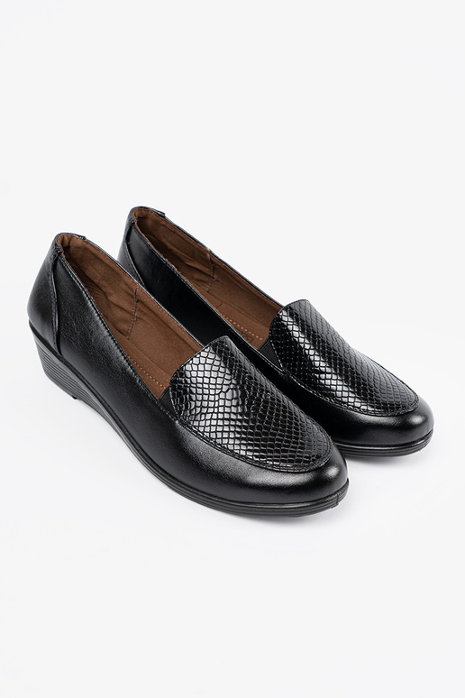 Dames instappers met leertextuur